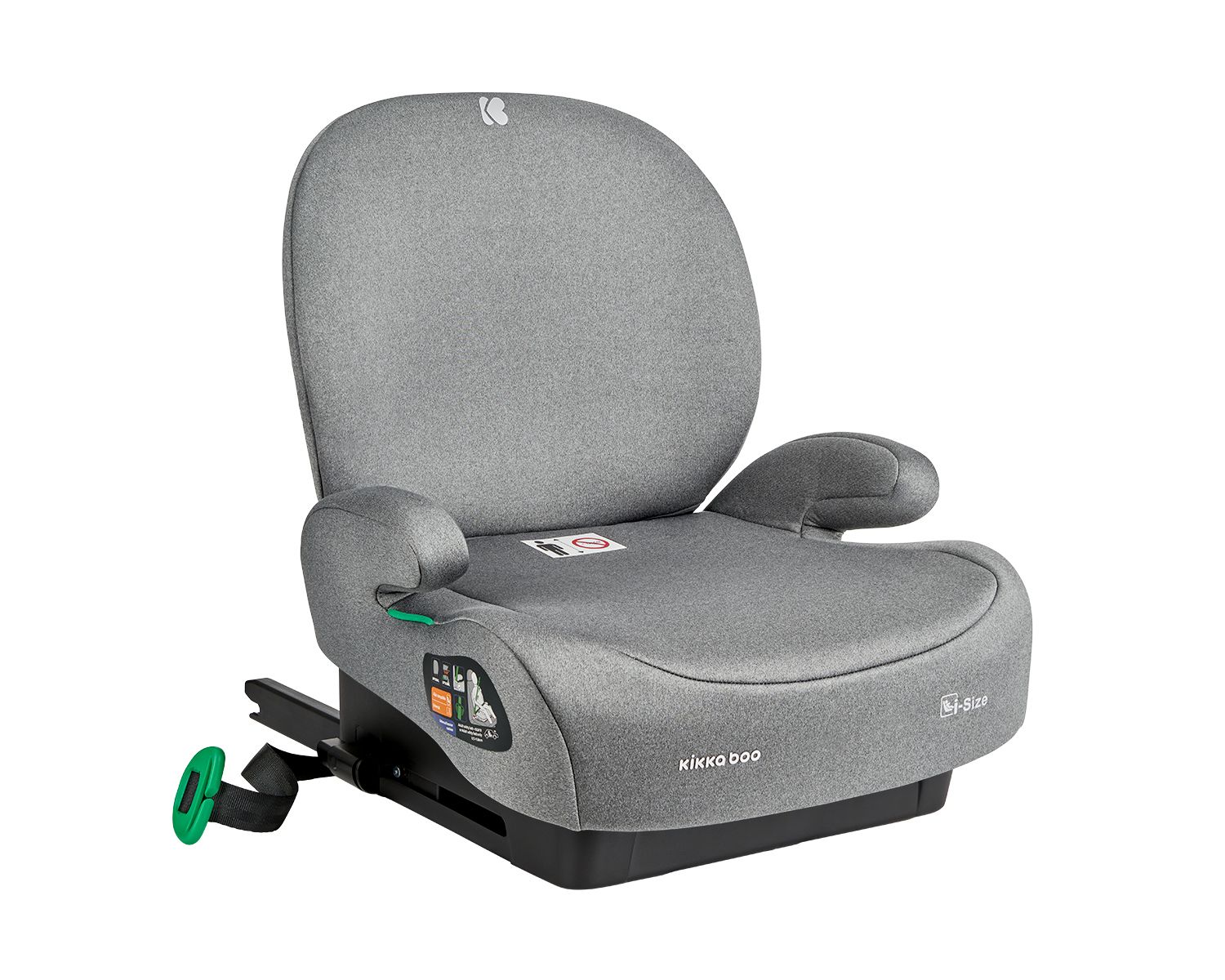 Kikkaboo Kindersitz, i-Size Sitzerh&ouml;hung i-Boost (125-150cm) ISOFIX R&uuml;ckenlehne grau - Bild 1