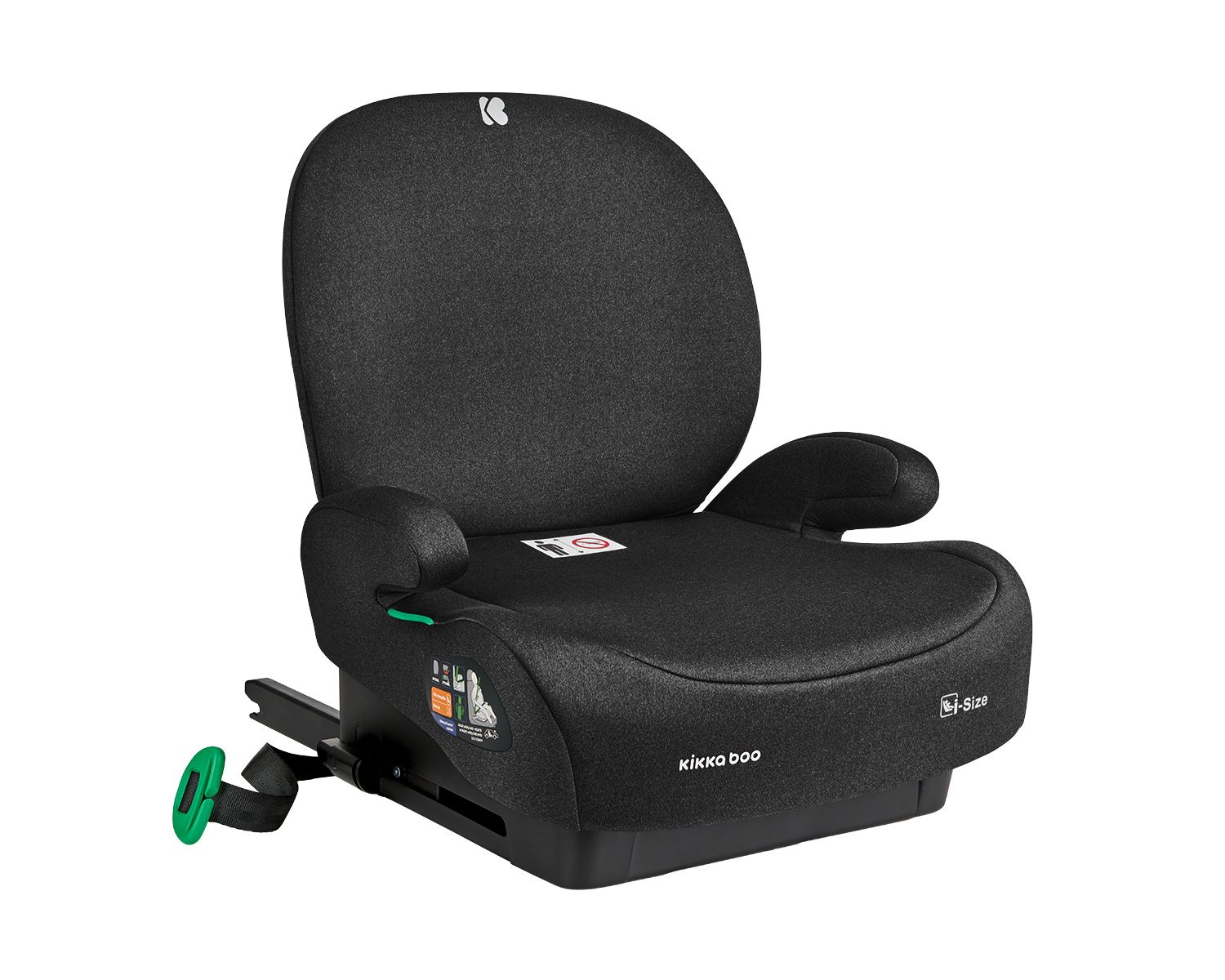 Kikkaboo Kindersitz, i-Size Sitzerh&ouml;hung i-Boost (125-150cm) ISOFIX R&uuml;ckenlehne schwarz - Bild 1