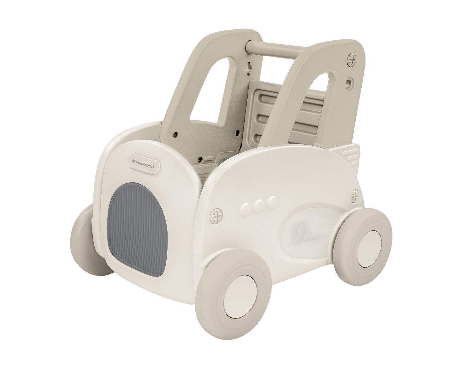 Kikkaboo Lauflernwagen 4 in 1 Trolie Ziehspielzeug, Rutscher, Aufbewahrungsbox beige