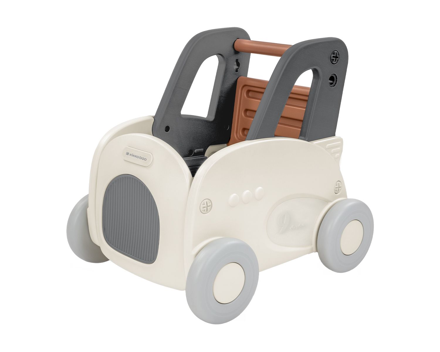 Kikkaboo Lauflernwagen 4 in 1 Trolie Ziehspielzeug, Rutscher, Aufbewahrungsbox grau - Bild 1