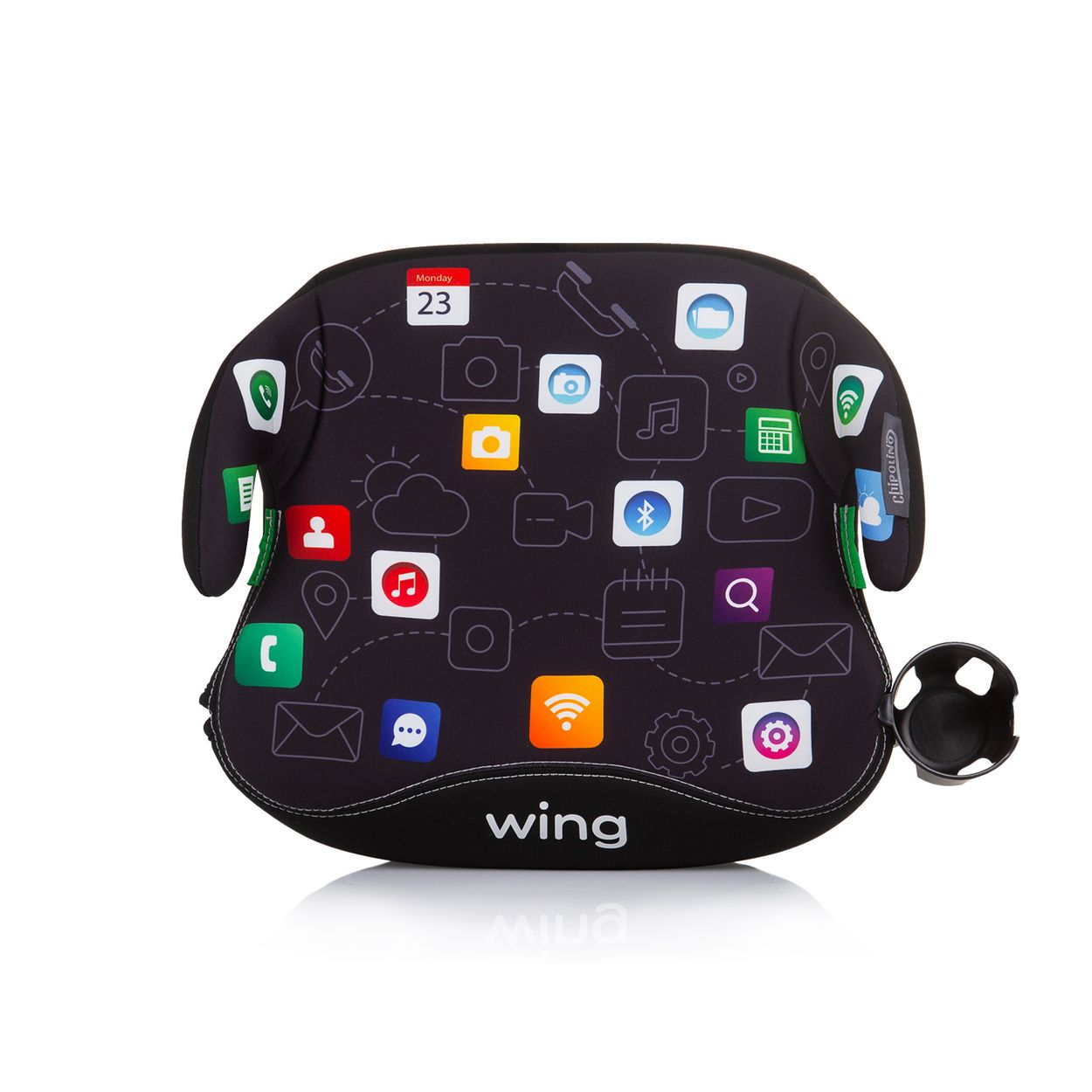 Chipolino Kindersitz, Sitzerh&ouml;hung Wing i-Size (125-150cm) ISOFIX Getr&auml;nkehalter schwarz - Bild 1