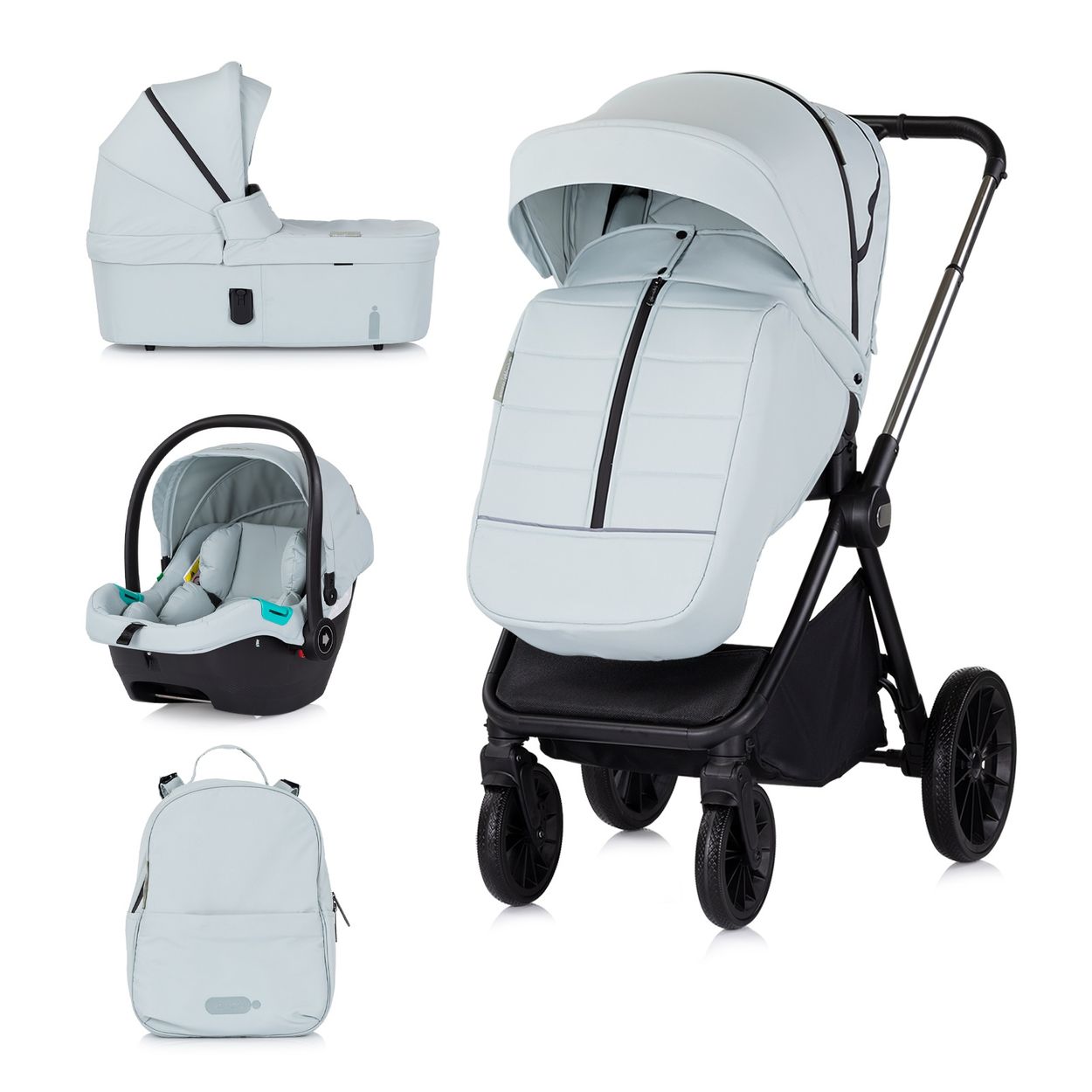 Chipolino Kombikinderwagen Encanto 3 in 1 Babyschale i-Size Babywanne Sportsitz hellgr&uuml;n - Bild 1