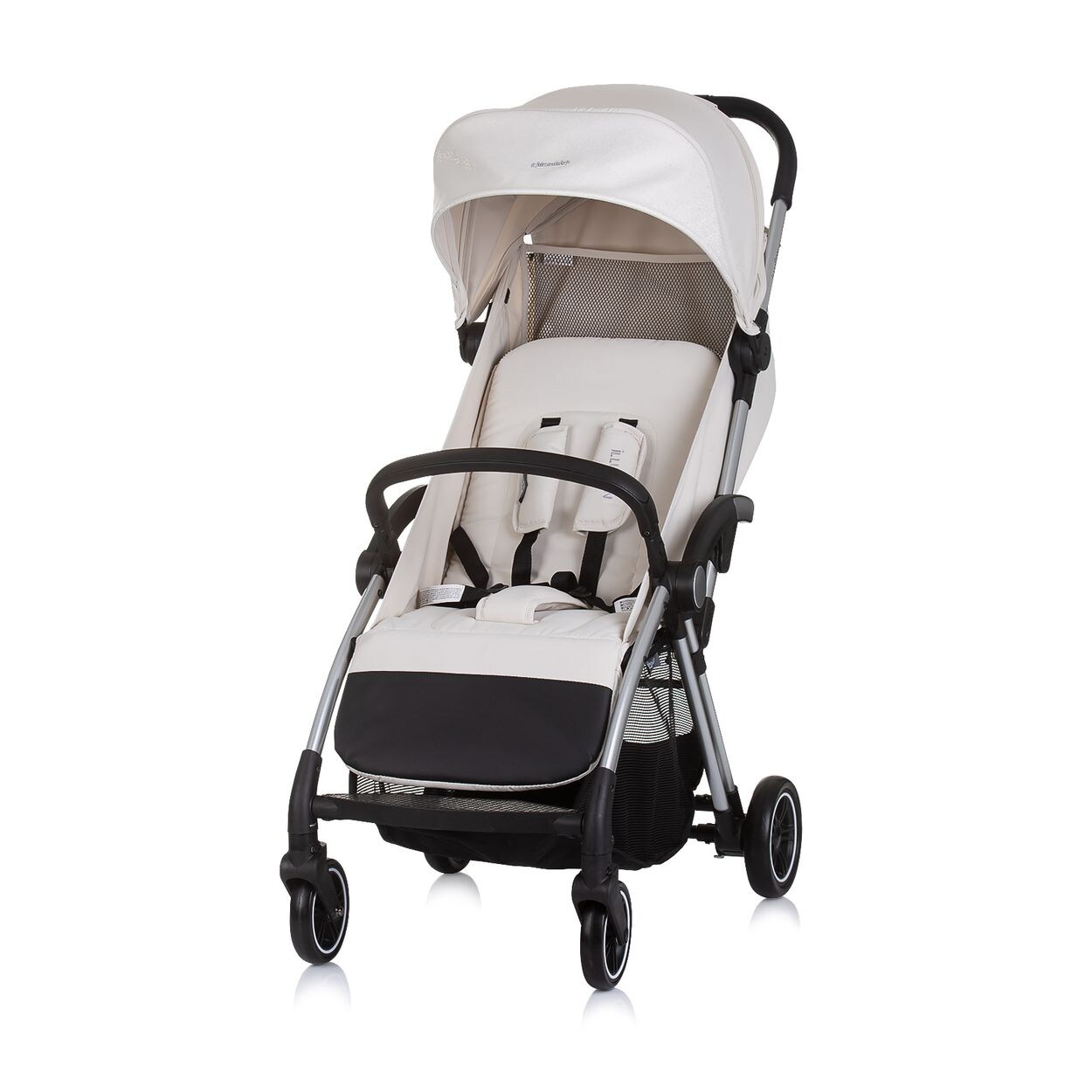 Chipolino Kinderwagen Illusion klappbar, verstellbare Fußstütze, Federung, Korb beige