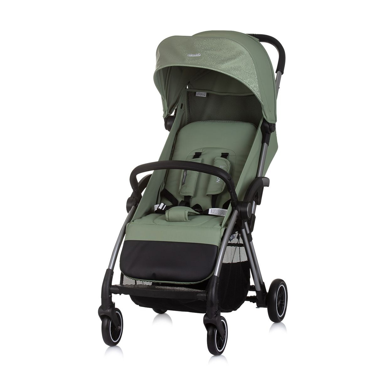 Chipolino Kinderwagen Illusion klappbar, verstellbare Fußstütze, Federung, Korb grün
