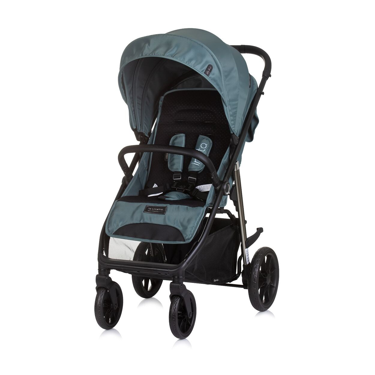 Chipolino Kinderwagen Buggy Insta, Fußabdeckung, Federung, Korb, Gurt, klappbar grün