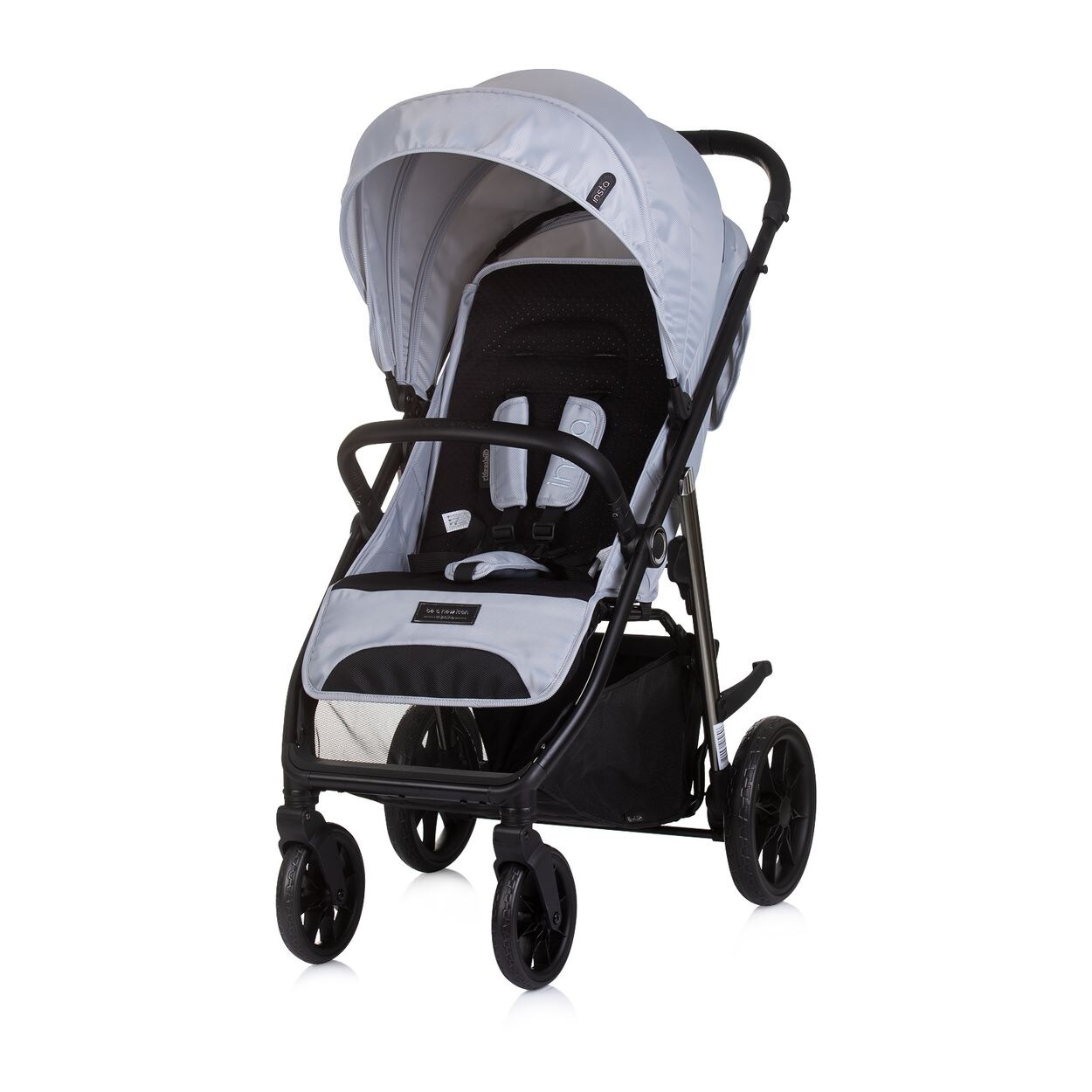 Chipolino Kinderwagen Buggy Insta, Fußabdeckung, Federung, Korb, Gurt, klappbar grau