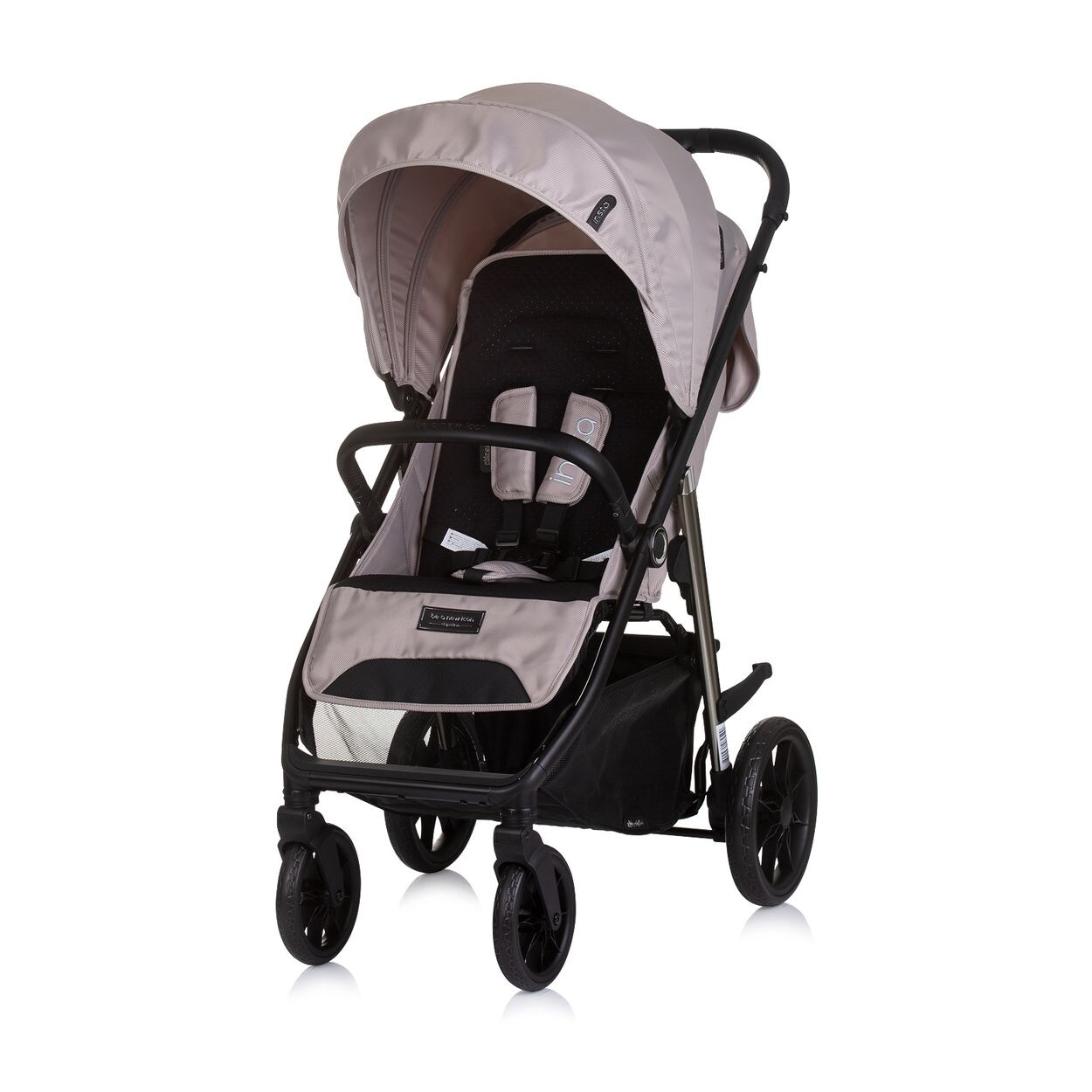 Chipolino Kinderwagen Buggy Insta, Fußabdeckung, Federung, Korb, Gurt, klappbar hellbraun