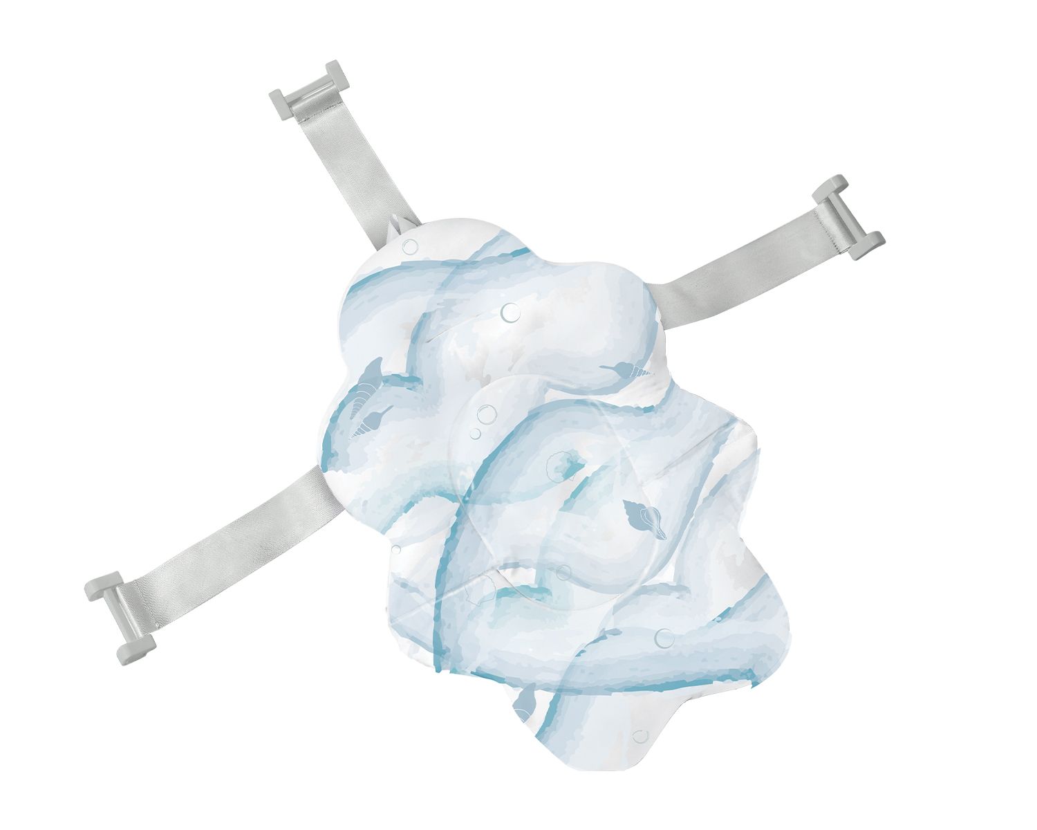 Kikkaboo Baby Badekissen Nubo Wannenauflage Badehilfe Kunststoff-Clips ab Geburt bunt hellblau - Bild 1