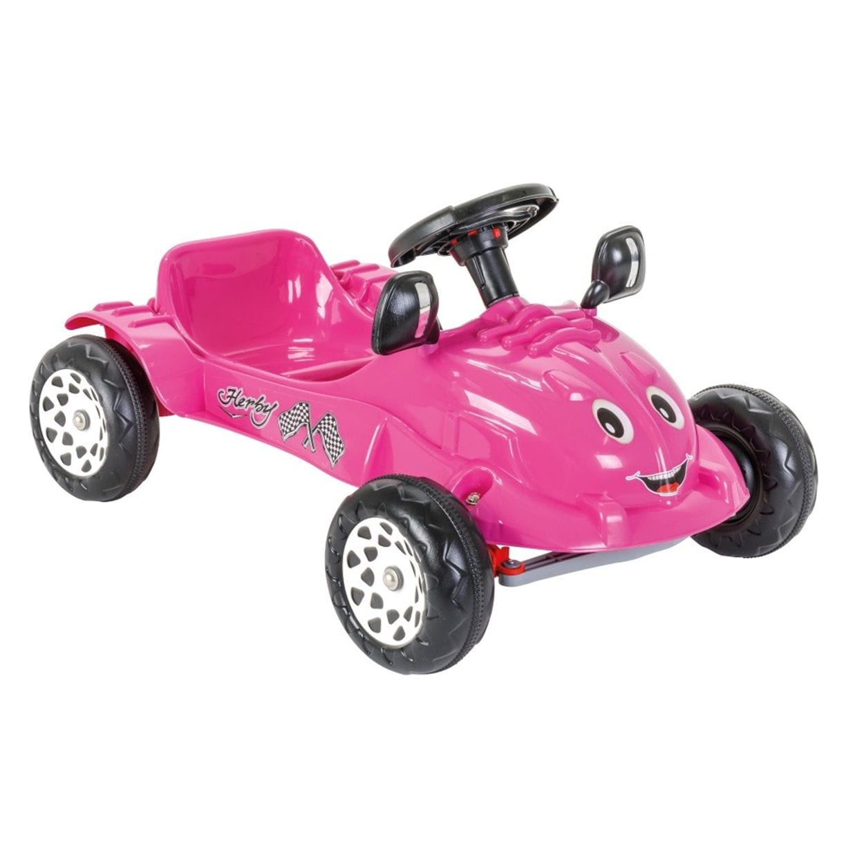 Pilsan Kinderauto, Tretauto Herby 07302, Hupe am Lenkrad, Pedale, ab 3 Jahre rosa - Bild 1