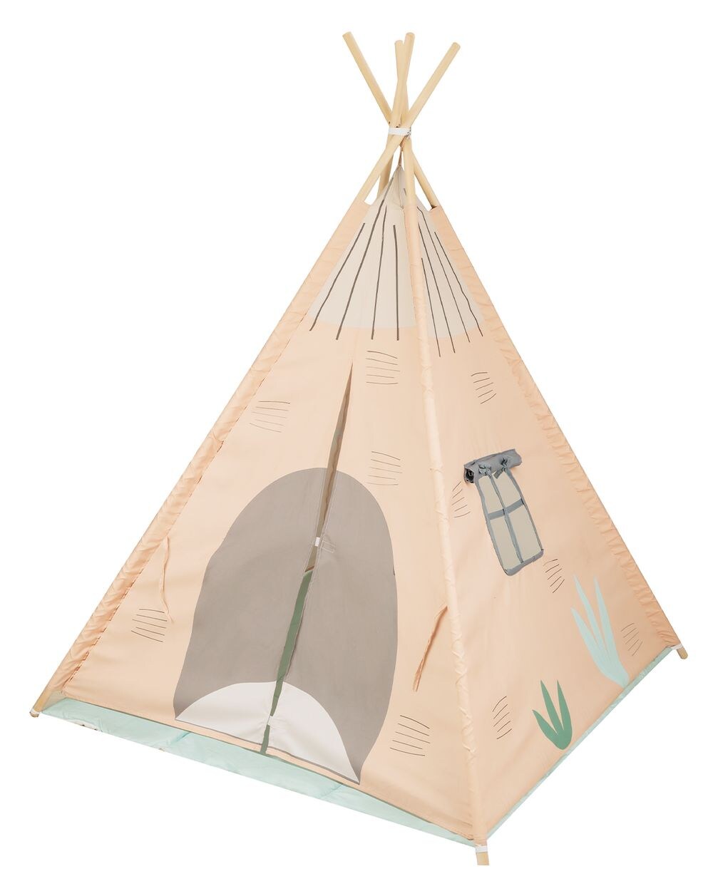 Kikka boo Kinder-Spielzelt Tipi weiche Bodenmatte, Türe zum Öffnen und Schließen orange | 03800171217200