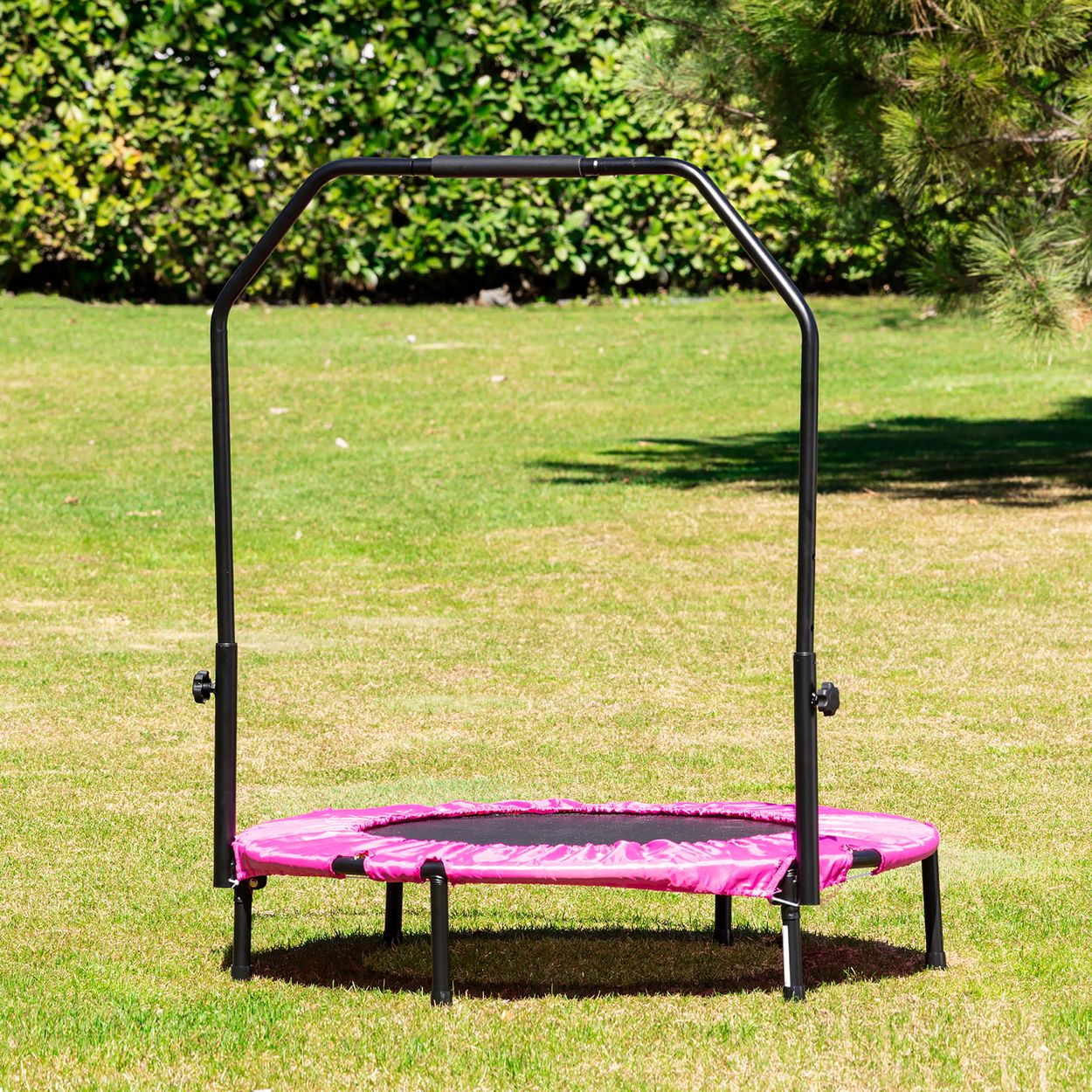Chipolino Kindertrampolin Fit 94cm Fitness-Trampolin Haltestange wetterbest&auml;ndig rosa - Bild 1