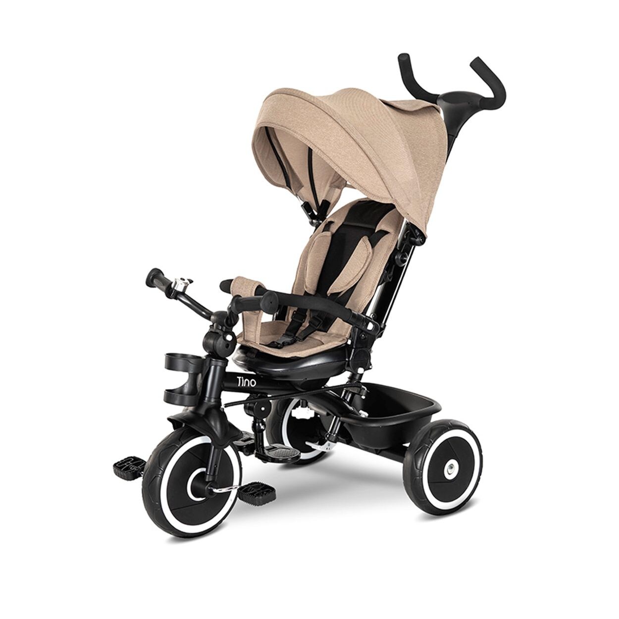 Lorelli Dreirad Tino Klingel, Korb, umbaubar, drehbarer Sitz, Getränkehalter beige