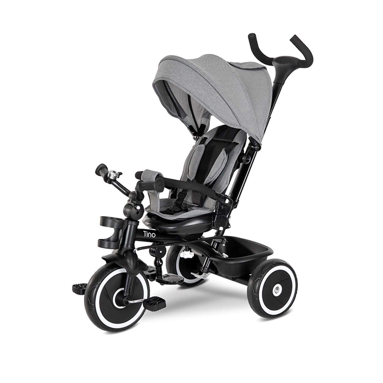 Lorelli Dreirad Tino Klingel, Korb, umbaubar, drehbarer Sitz, Getr&auml;nkehalter grau - Bild 1