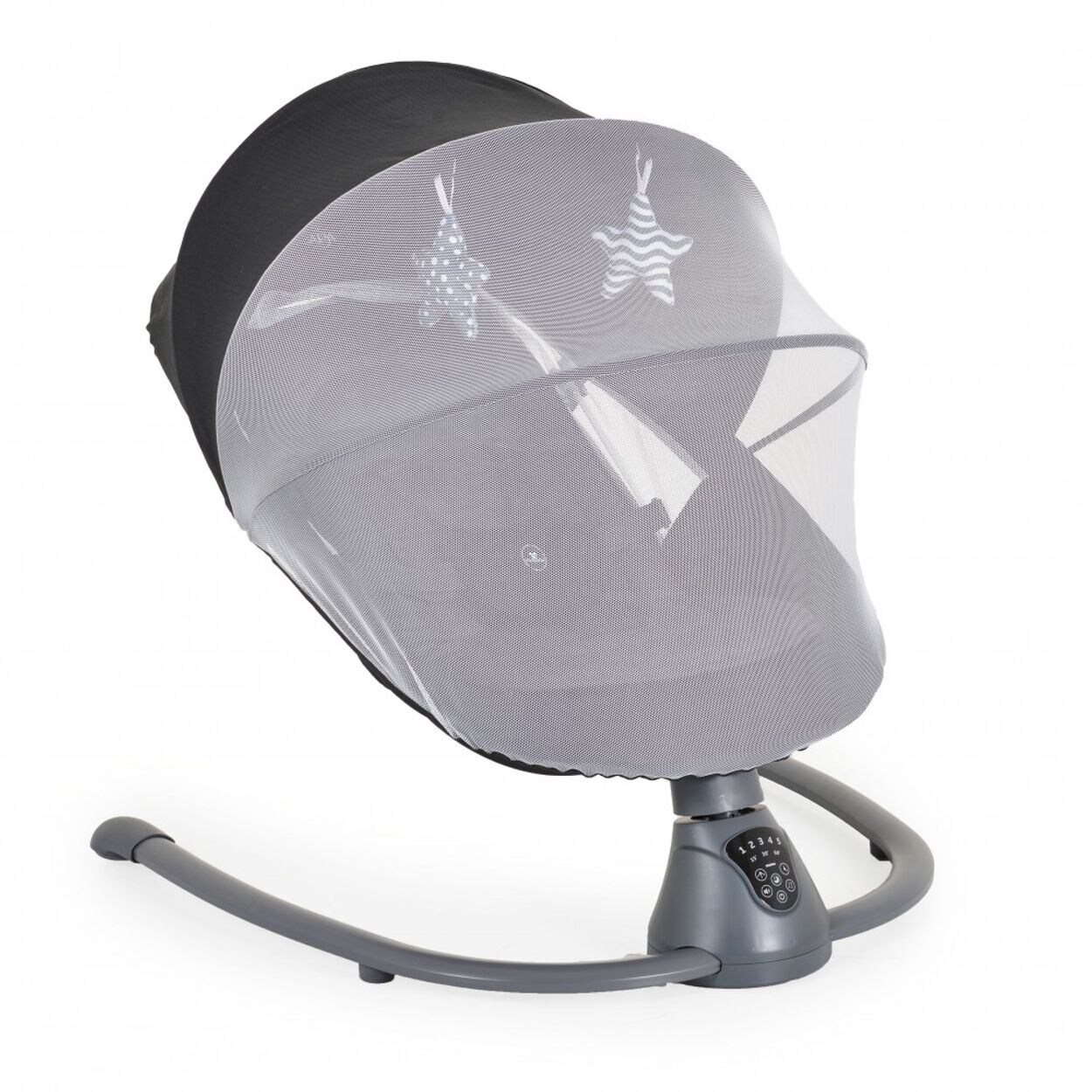 Cangaroo Babywippe elektrisch Zara Schaukelfunktion, Musik, Timer, Moskitonetz schwarz | 03800146249847