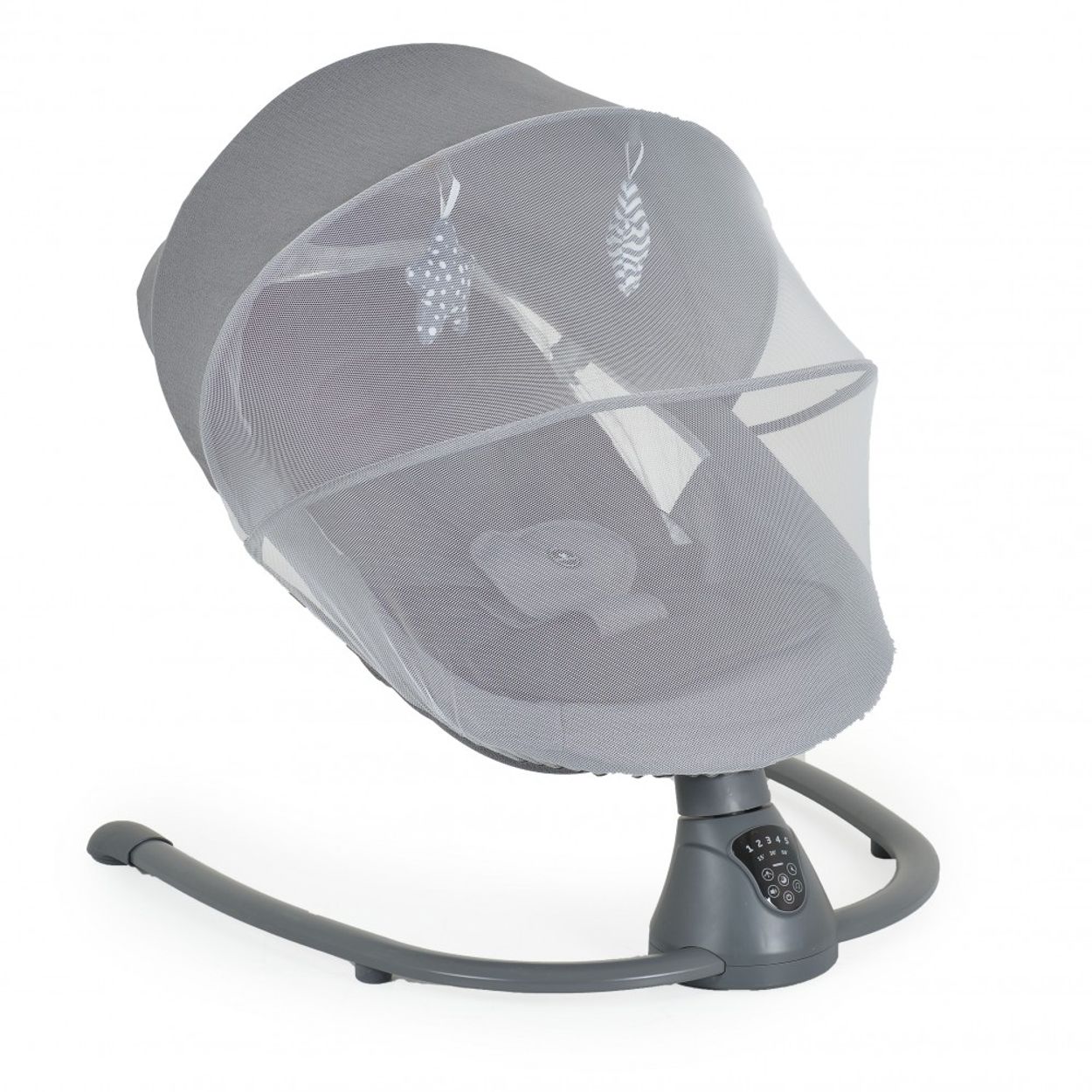 Cangaroo Babywippe elektrisch Zara Schaukelfunktion, Musik, Timer, Moskitonetz dunkelgrau - Bild 1