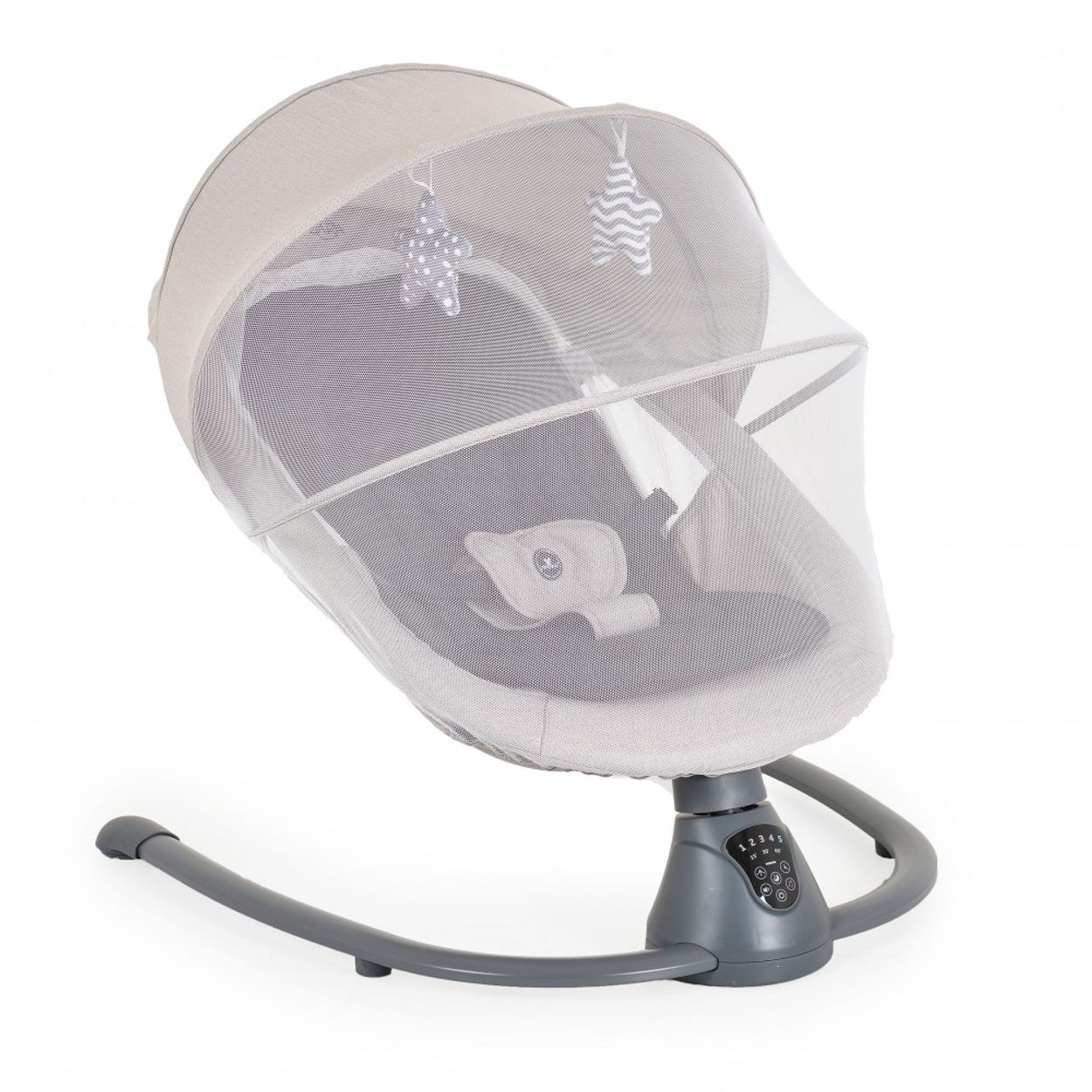 Cangaroo Babywippe elektrisch Zara Schaukelfunktion, Musik, Timer, Moskitonetz hellgrau - Bild 1