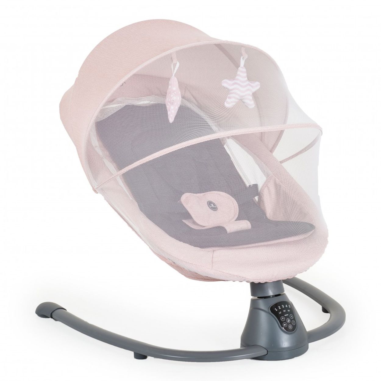 Cangaroo Babywippe elektrisch Zara Schaukelfunktion, Musik, Timer, Moskitonetz rosa - Bild 1