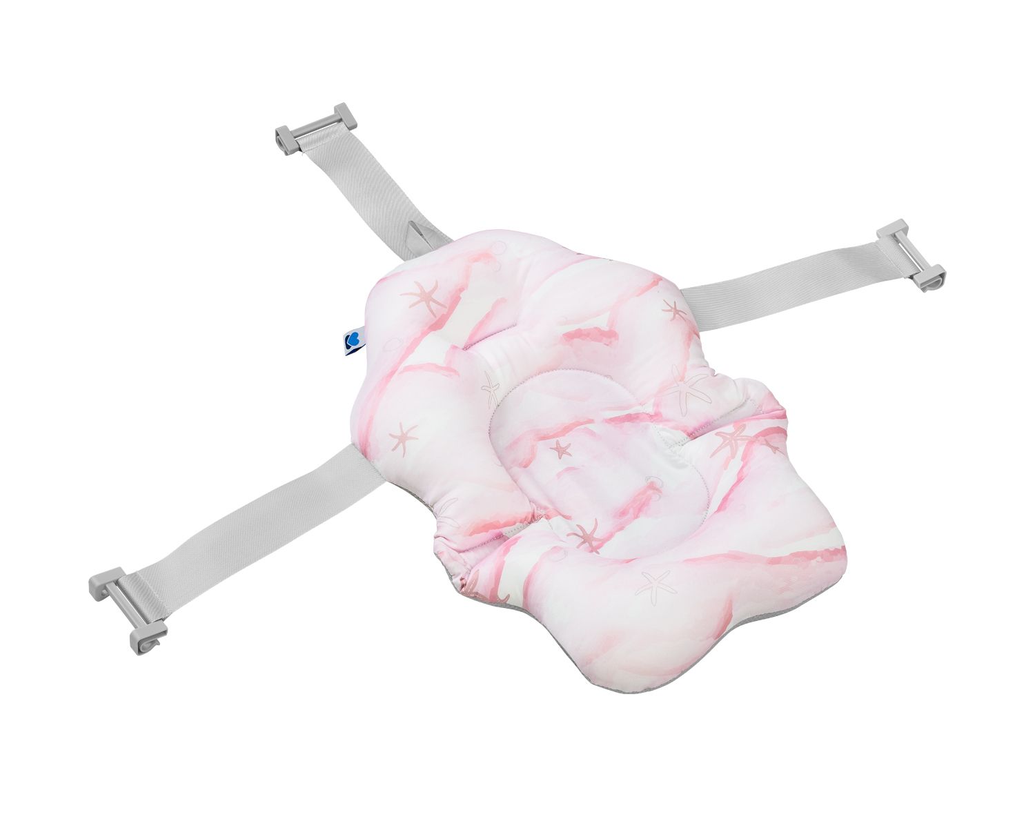 Kikkaboo Baby Badekissen Nubo Wannenauflage Badehilfe Kunststoff-Clips ab Geburt rosa wei&szlig; - Bild 1