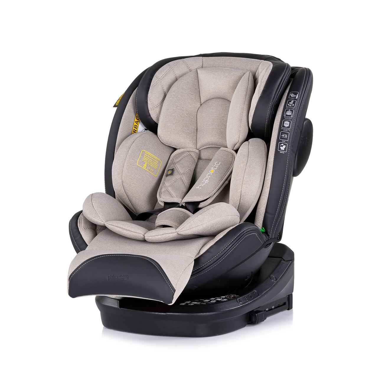 Chipolino Kindersitz Hypnotic i-Size (40-150cm) Isofix, Top Tether, Kopfstütze beige