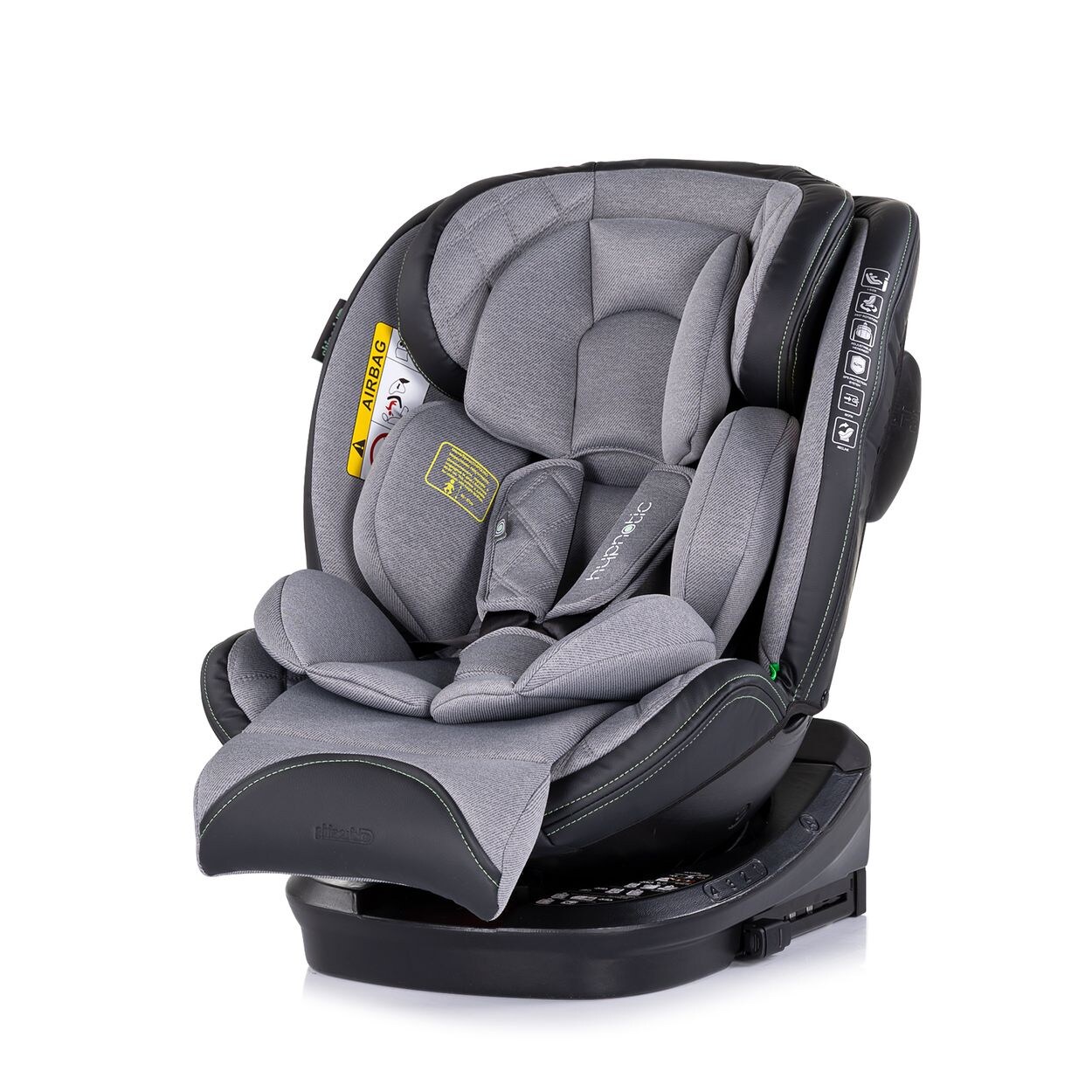 Chipolino Kindersitz Hypnotic i-Size (40-150cm) Isofix, Top Tether, Kopfstütze grau