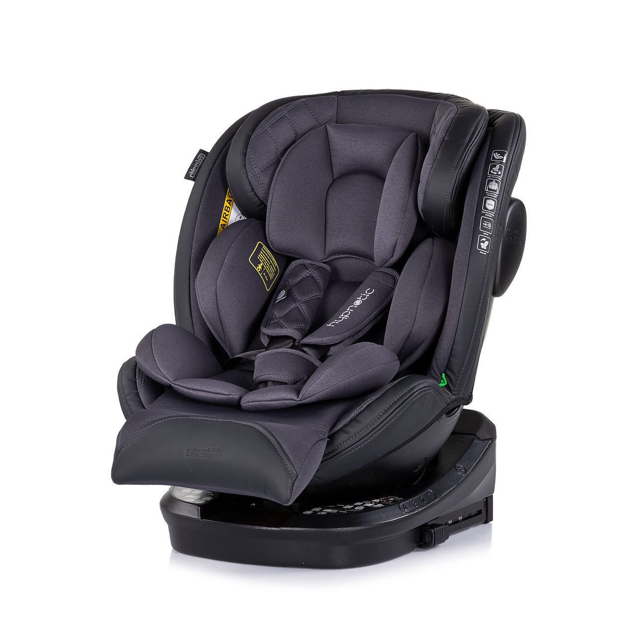 Chipolino Kindersitz Hypnotic i-Size (40-150cm) Isofix, Top Tether, Kopfst&uuml;tze dunkelgrau - Bild 1