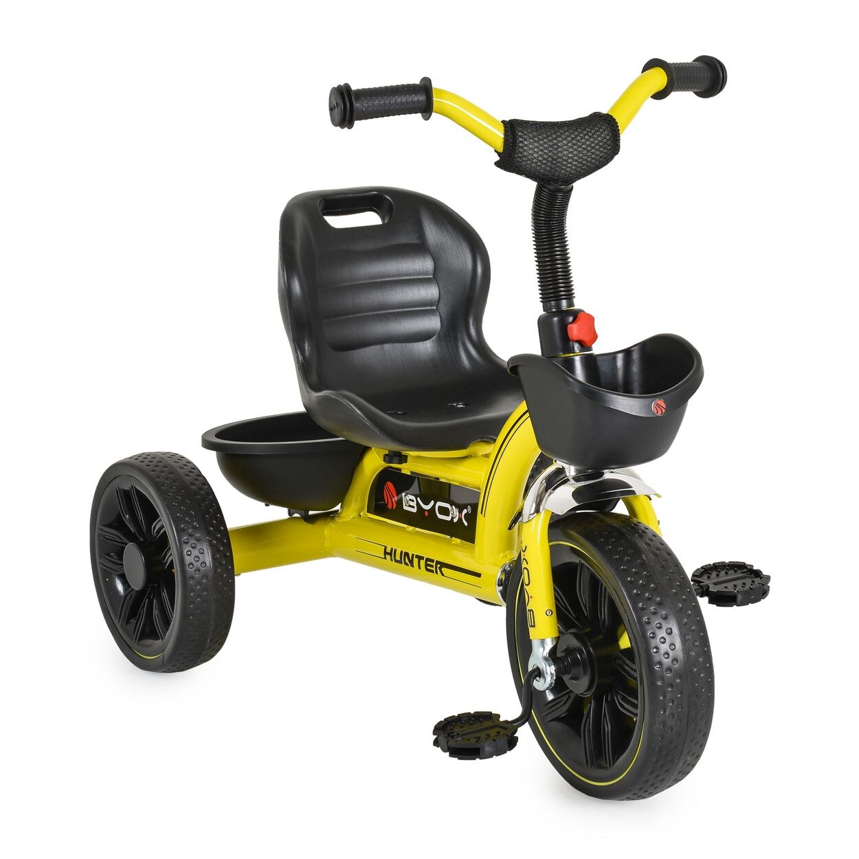 Byox Dreirad Hunter EVA-Reifen, verstellbarer Sitz, Korb, ergonomische Griffe gelb