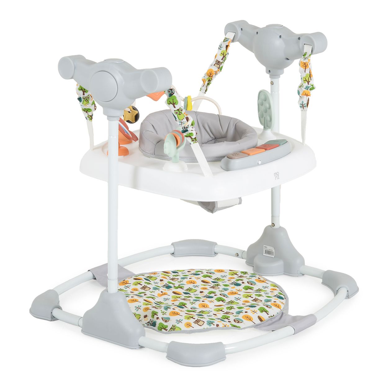 Moni Hopser Hop Fu&szlig;st&uuml;tze Musik h&ouml;henverstellbar 360 drehbarer Sitz Spielcenter grau - Bild 1