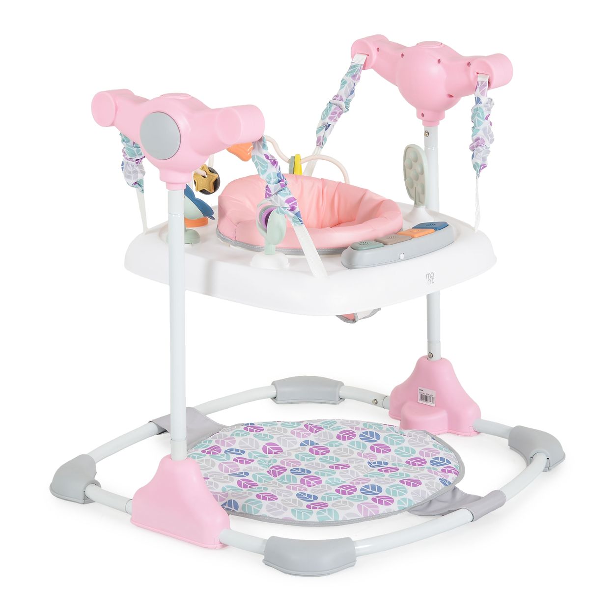Moni Hopser Hop Fu&szlig;st&uuml;tze Musik h&ouml;henverstellbar 360 drehbarer Sitz Spielcenter rosa - Bild 1
