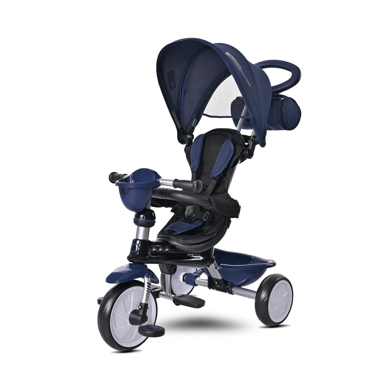 Lorelli Tricycle One 3 in 1 EVA-Reifen Schiebestange Anti-Rutsch Pedale umbaubar dunkelblau - Bild 1