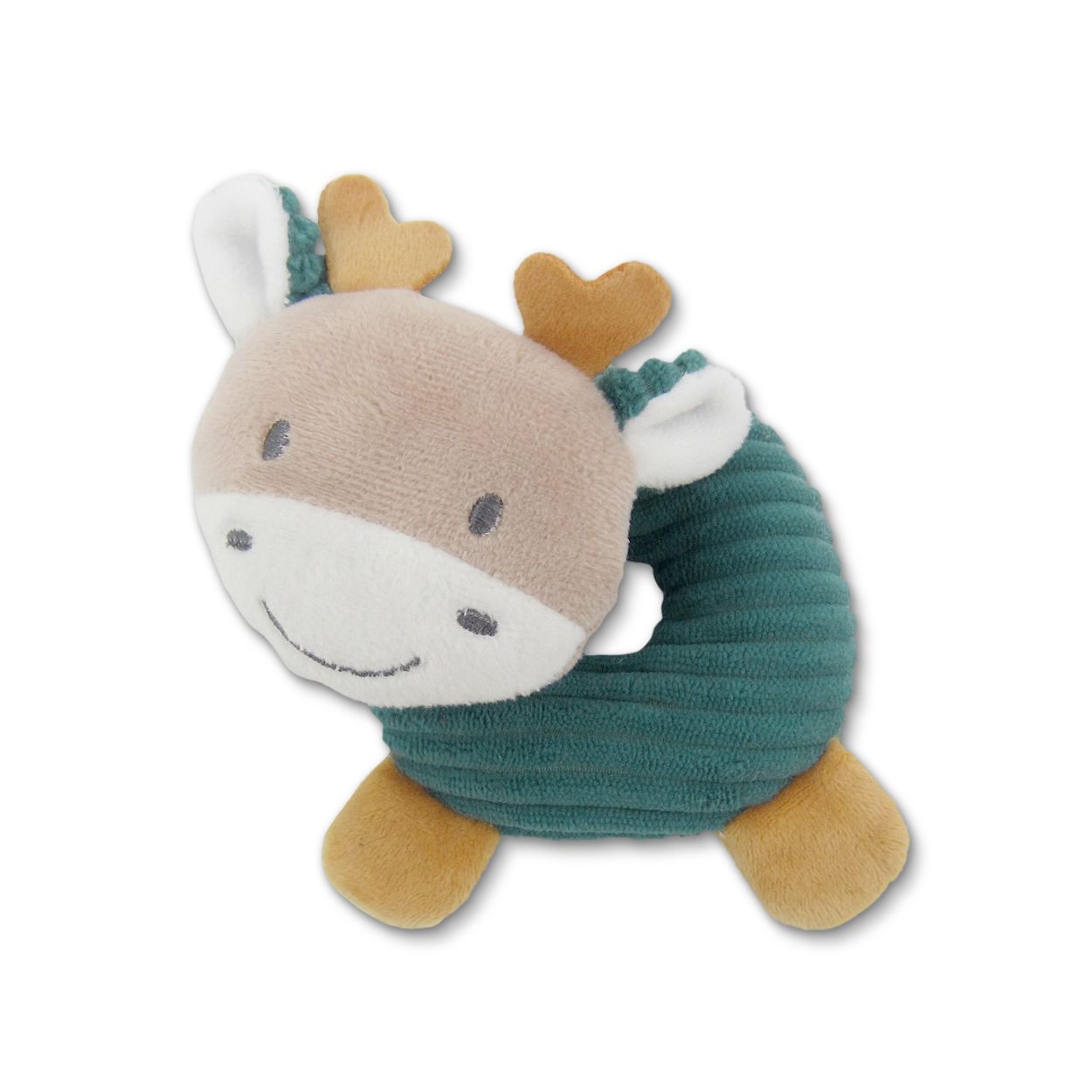 Lorelli Baby Rassel Tiere, Greifling aus Pl&uuml;sch, leuchtende Farben, ab Geburt dunkelgr&uuml;n - Bild 1