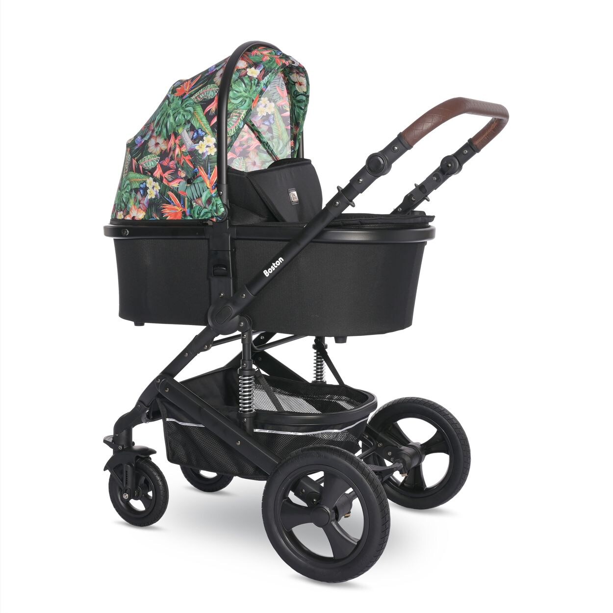 Lorelli Kombikinderwagen Boston 2 in 1 Sportsitz Babywanne Mückennetz bis 22 kg blumen