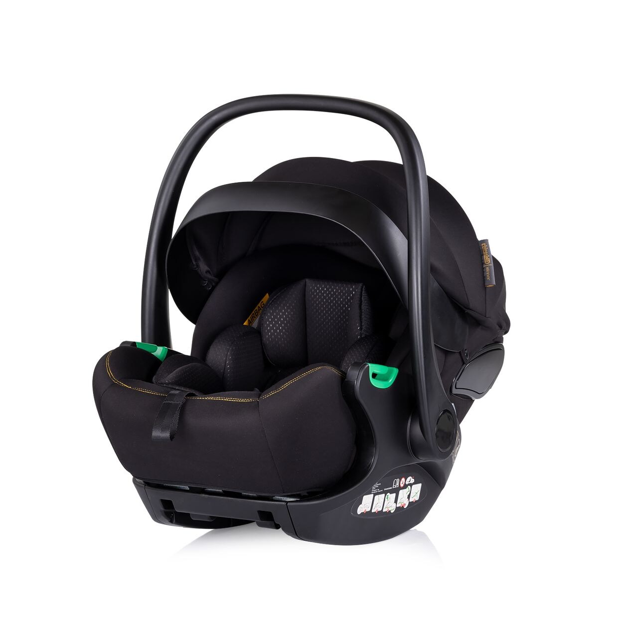 Chipolino i-Size Babyschale Winner (40-87cm) Gruppe 0+, Kopfstütze verstellbar schwarz
