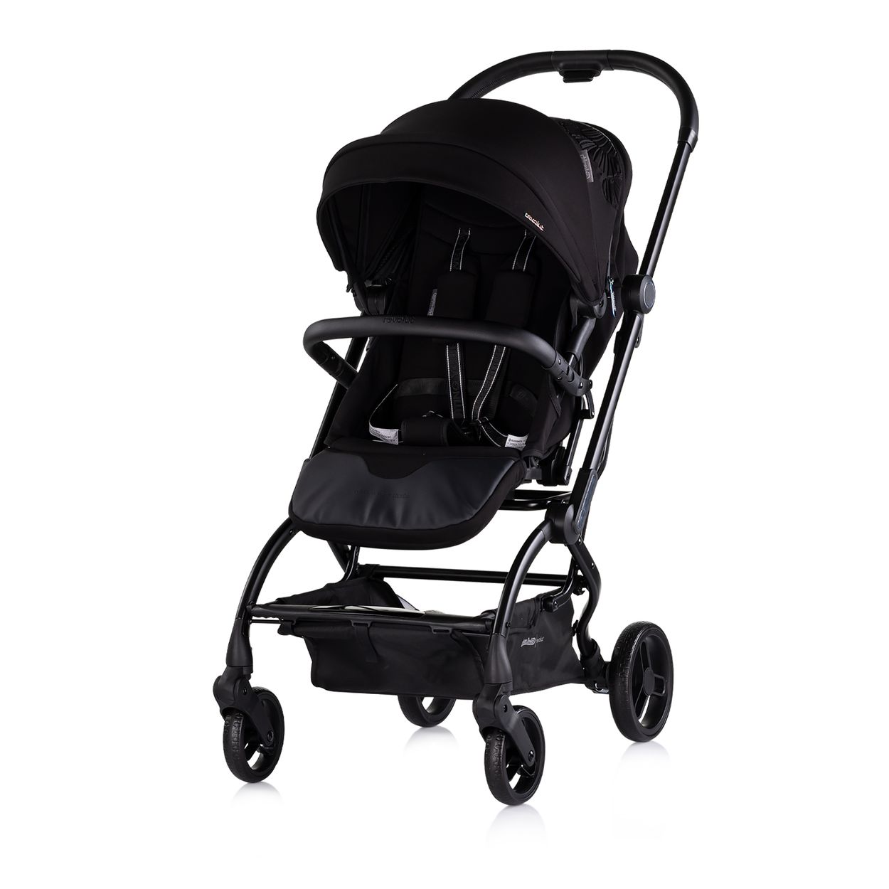 Chipolino Kinderwagen Revolut, Sitz 360 Grad drehbar, verstellbar, EVA-Reifen schwarz - Bild 1