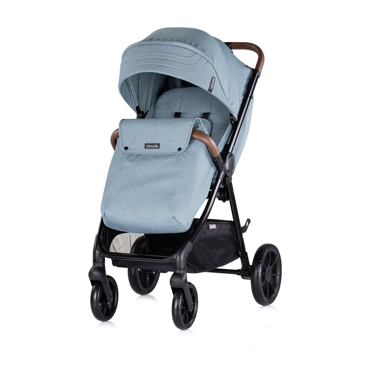 Chipolino Kombikinderwagen Ultera 2 in 1 Babyschale Fu&szlig;abdeckung klappbar Korb hellblau - Bild 1