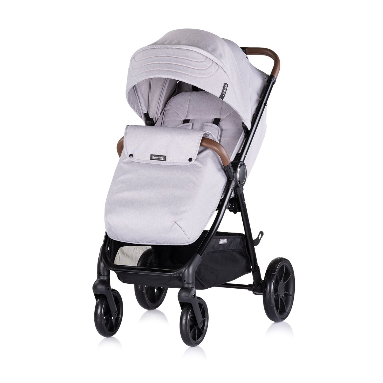 Chipolino Kombikinderwagen Ultera 2 in 1 Babyschale Fu&szlig;abdeckung klappbar Korb hellgrau - Bild 1