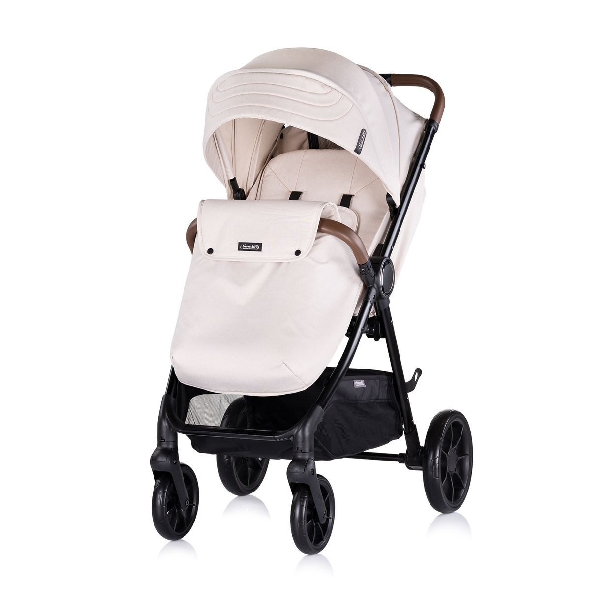 Chipolino Kombikinderwagen Ultera 2 in 1 Babyschale Fu&szlig;abdeckung klappbar Korb beige - Bild 1