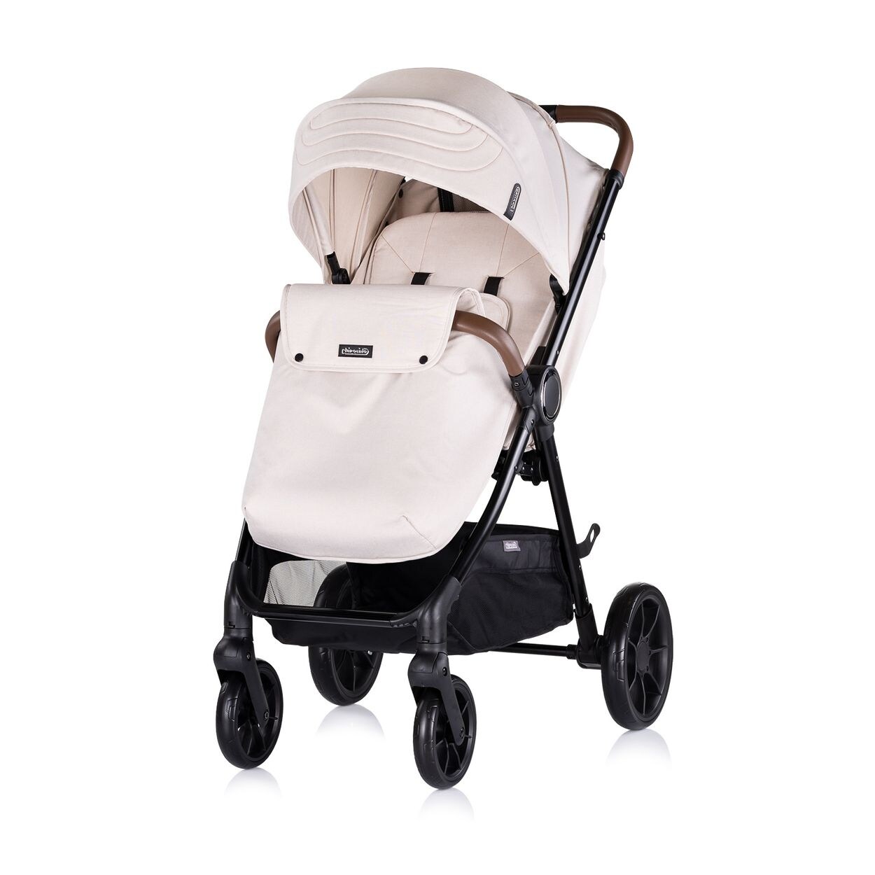 Chipolino Kombikinderwagen Ultera 3 in 1 Babyschale Fußabdeckung klappbar Korb beige