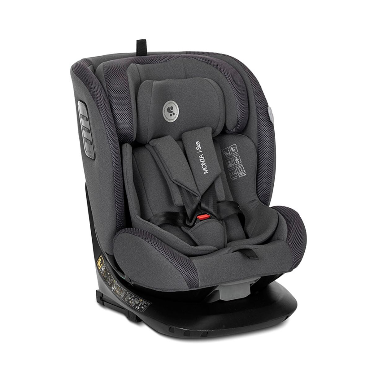 Lorelli Kindersitz Monza i-Size (40-150cm) Isofix, Anti-Rebound-Bügel, drehbar grau