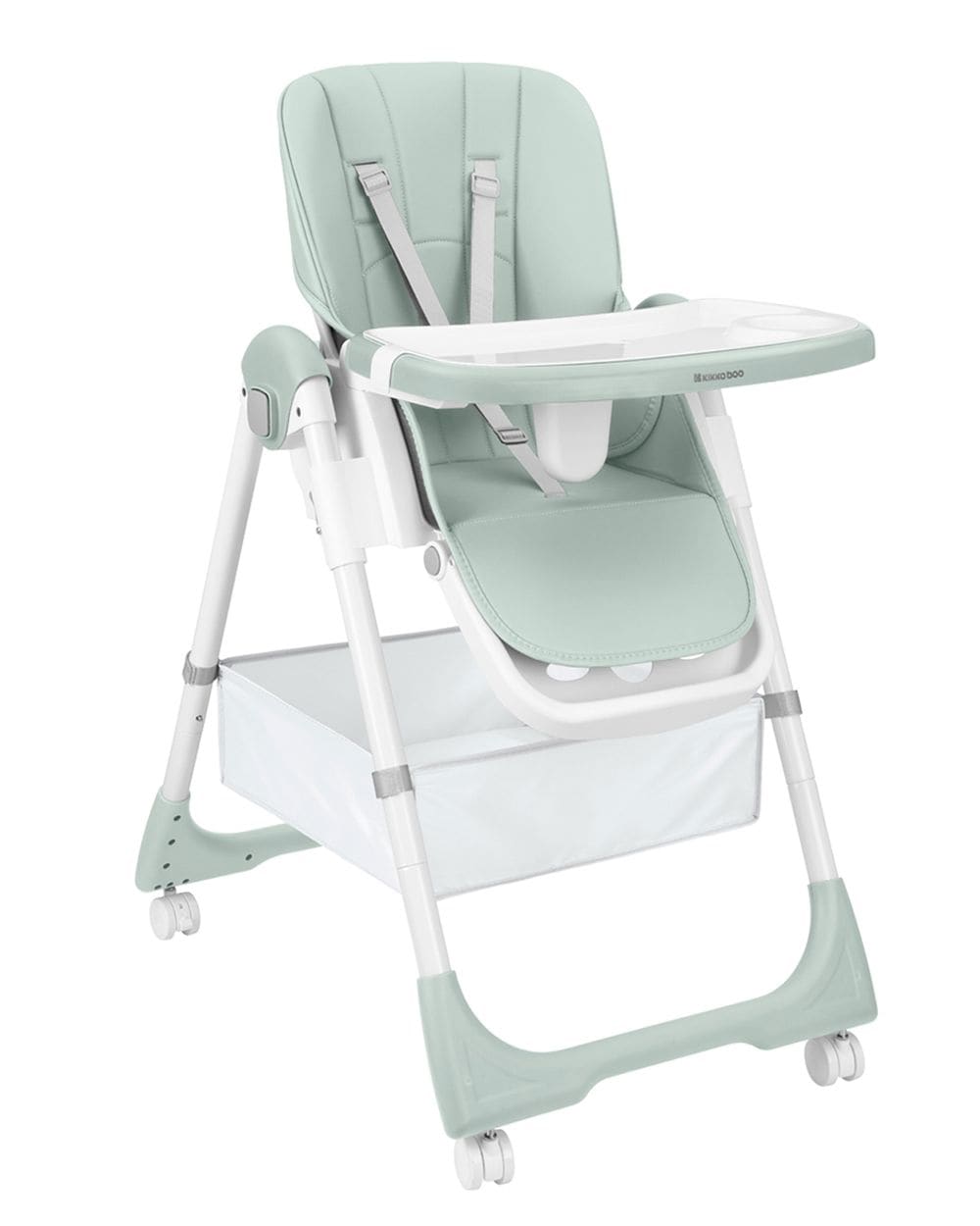 Kikka boo Kinderhochstuhl Spicy+ faltbar h&ouml;henverstellbar Fu&szlig;st&uuml;tze R&auml;der Korb gr&uuml;n - Bild 1