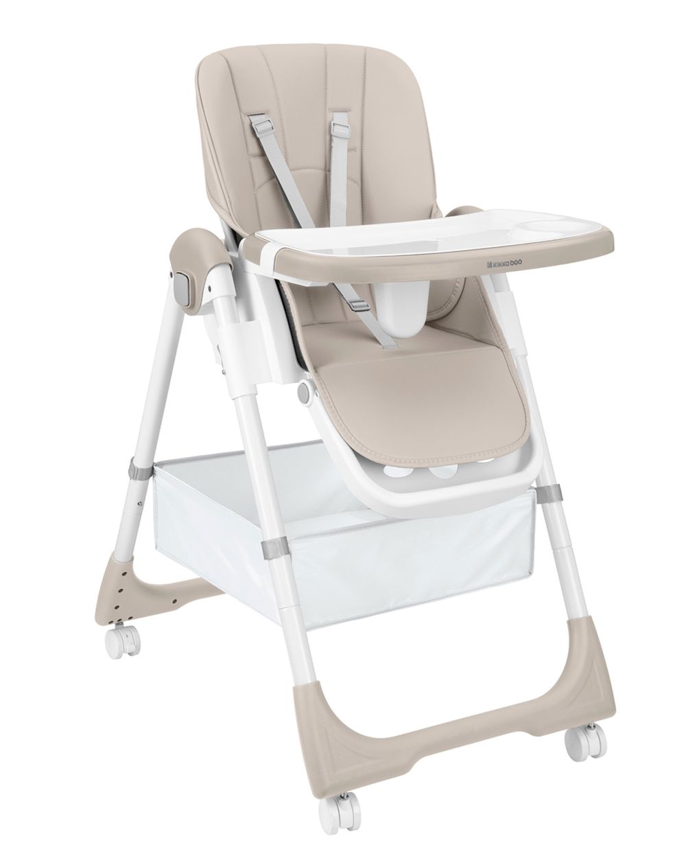 Kikka boo Kinderhochstuhl Spicy+ faltbar h&ouml;henverstellbar Fu&szlig;st&uuml;tze R&auml;der Korb beige - Bild 1