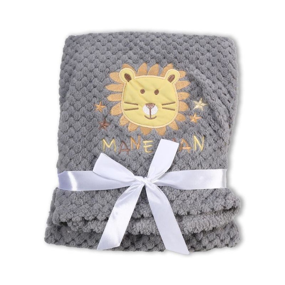 Cangaroo Babydecke Freya, Gr&ouml;&szlig;e 80 x 110 cm kuschelige Babydecke aus Fleece grau - Bild 1