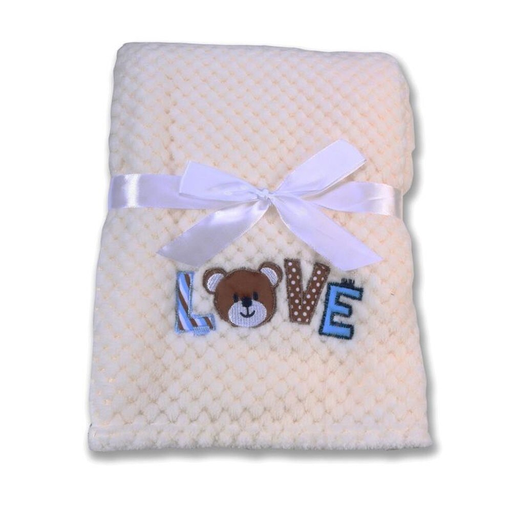 Cangaroo Babydecke Freya, Gr&ouml;&szlig;e 80 x 110 cm kuschelige Babydecke aus Fleece wei&szlig; - Bild 1