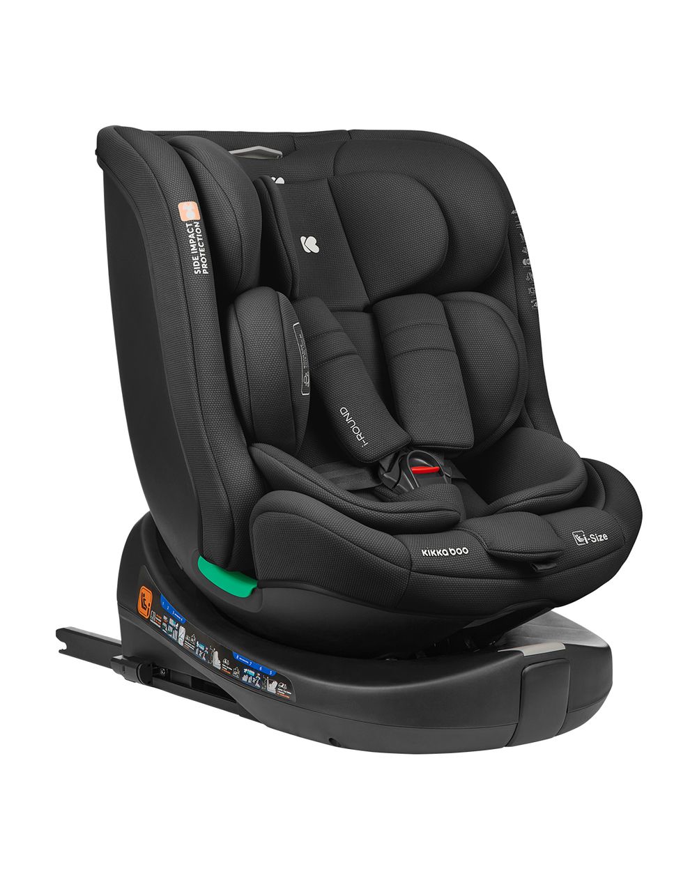 Kikka boo Kindersitz i-Round i-Size (40-150cm) Isofix, 360-Grad-Drehung, Gurt schwarz - Bild 1