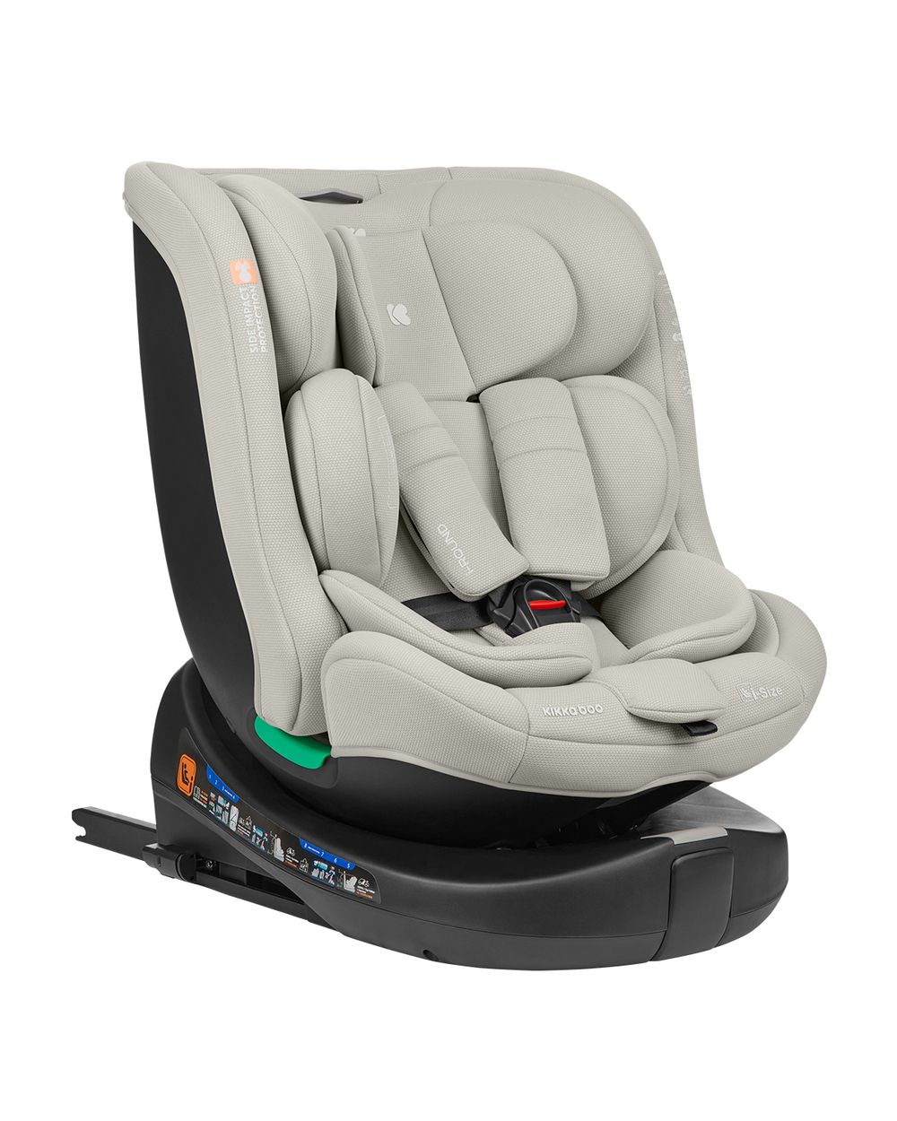 Kikka boo Kindersitz i-Round i-Size (40-150cm) Isofix, 360-Grad-Drehung, Gurt hellgrau - Bild 1