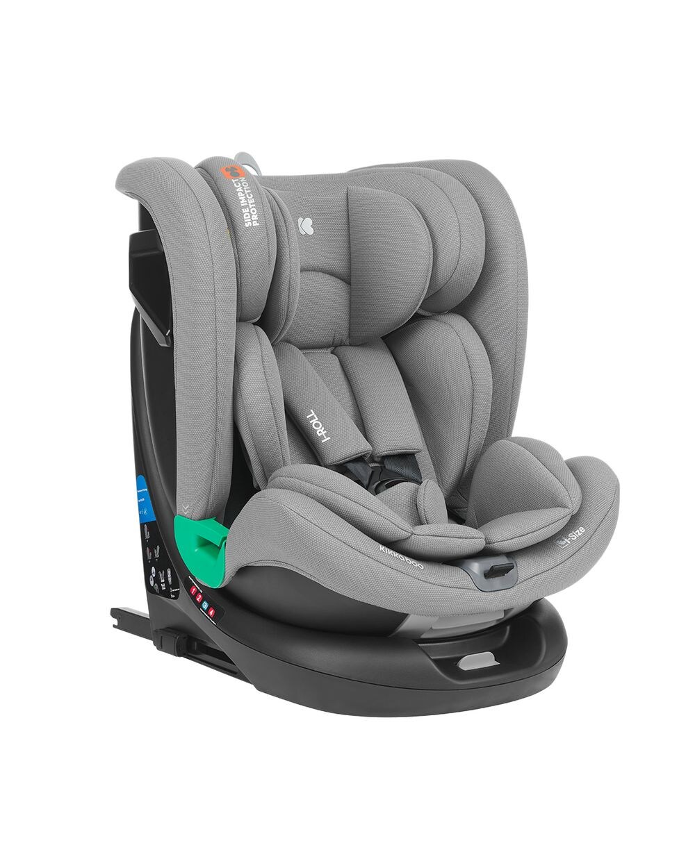 Kikka boo Kindersitz i-Roll i-Size (40-150cm) Isofix 360-Grad-Drehung Kopfstütze hellgrau | 03800171214285