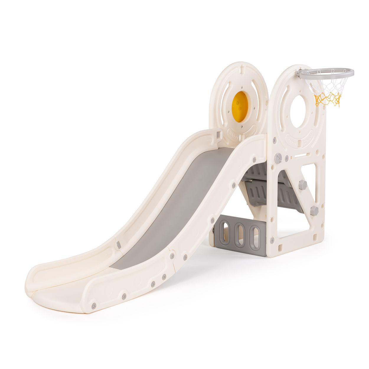 Chipolino Kinderrutsche Ente 170 cm Rutschl&auml;nge Basketballkorb Ball wetterfest grau - Bild 1