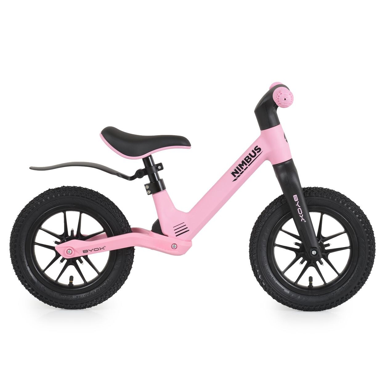 Byox Laufrad Nimbus 12 Zoll Luftreifen Sitz verstellbar Leuchträder Schutzblech rosa