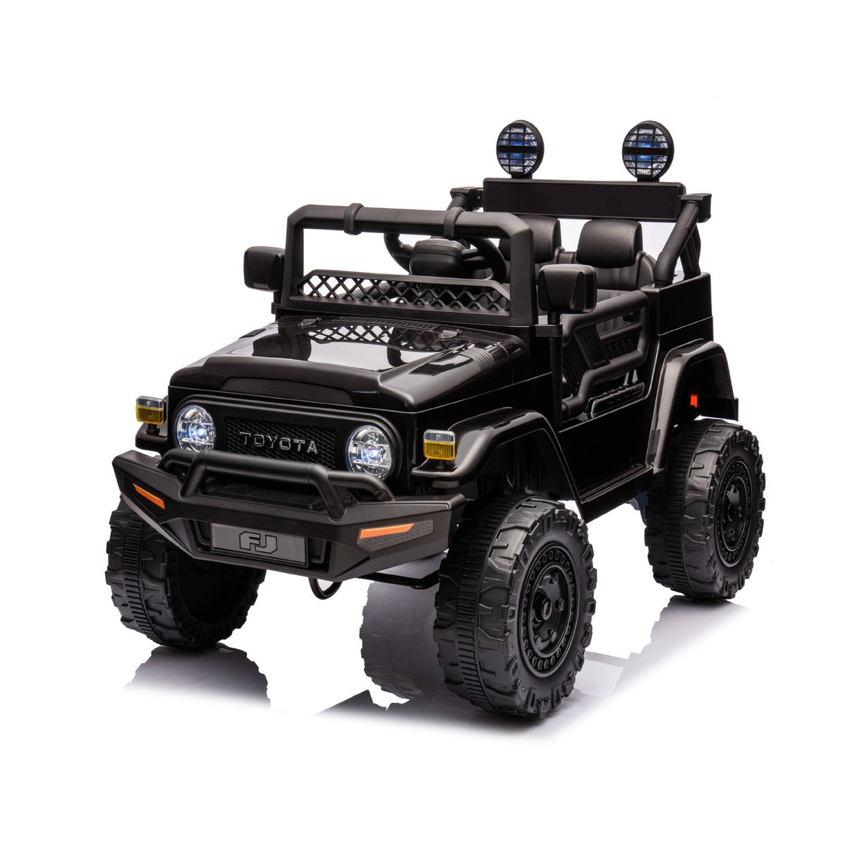 Chipolino Kinderelektroauto SUV Toyota FJ Cruiser EVA-Reifen Musik LED-Lichter schwarz - Bild 1