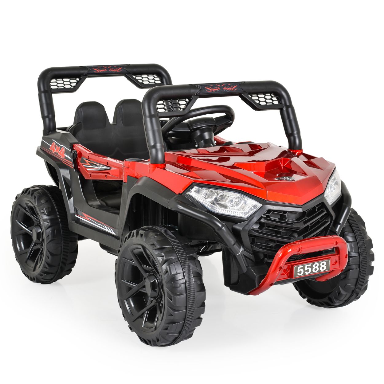 Moni Kinder Elektroauto Buggy Fast UTV 5588 metallic Fernbedienung MP3 USB Gurt rot - Bild 1