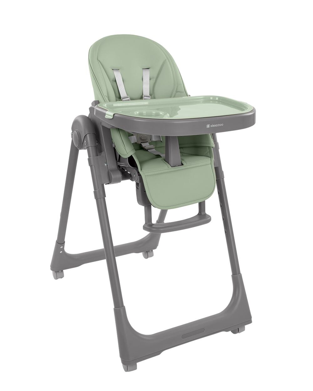 Kikka boo Kinderhochstuhl Pastello 2 klappbar höhenverstellbar Ablagefach Räder grün | 03800171216883